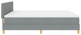 Box Spring Ágy matraccal, világosszürke, 180x200 cm, szövet