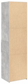 betonszürke szerelt fa magasszekrény 50x42,5x185 cm