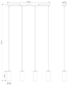 Globo 57911-4HG - Csillár zsinóron ROBBY 4xGU10/35W/230V szürke/barna