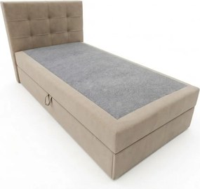 Kárpitozott boxspring ágy DIRELIS TRINITY 90x200 cm bézs Matrac: Bonell rugós matrac