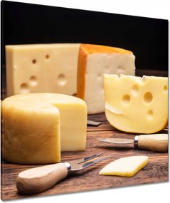 Vászonkép 90x90 Sárga sajt kóstoláshoz