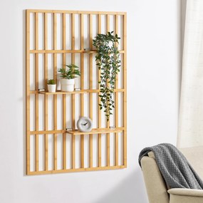 [en.casa] Fali panel polcokkal Røst 120x80x13cm bambusz