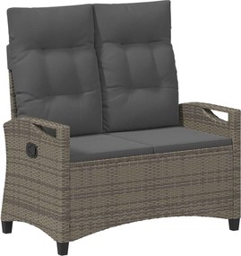 vidaXL Kerti pad párnával Szürke és sötétszürke 105 x 60 x 112 cm