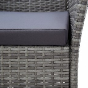 9 részes szürke polyrattan kültéri étkezőgarnitúra párnákkal