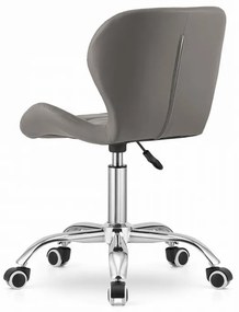 Világosszürke és bézs irodai szék AVOLA ökobőrből