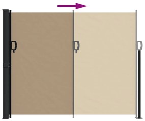 tópszínű behúzható oldalsó napellenző 170 x 300 cm