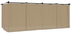 tópszínű acél pavilon függönyökkel 6 x 3 m
