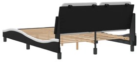 fekete és fehér műbőr ágykeret matrac nélkül Zadar 140x190 cm