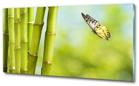 Egyedi üvegkép Bamboo és a pillangó osh-69817087