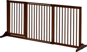 PawHut Fa Kutyakapu Védelem Álló Kutyáknak Ajtóval - Tűzhelyhez és Kályhához Alkalmas Barna 113-166 x 36 x 71 cm | Aosom