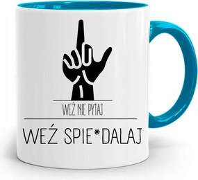 Kék Vicces Bögre Siess! fényképes nyomattal