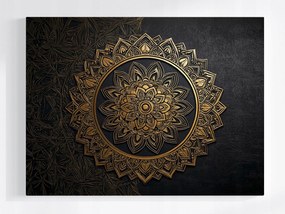 Poszter Mandala Fekete Arany Harmónia Wellbeing Zen 80x60