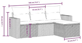 4 részes barna polyrattan kerti ülőgarnitúra párnákkal