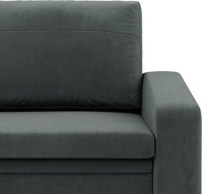 Vertico fekvőfotel, 80 cm széles, bársony, szürke