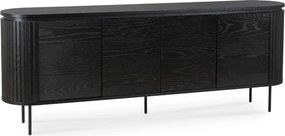 Komód 200 cm, négyajtós kivitelben, fekete színben BECK