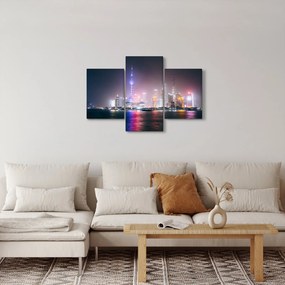 Éjszakai Shanghai képe (90x60 cm)