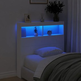 fehér áthidalószekrény LED-világítással 100 x 17 x 102 cm
