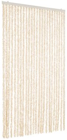 bézs és fehér zsenília rovarfüggöny 100 x 230 cm