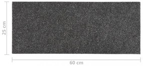 15 db antracit négyszögletes öntapadó lépcsőszőnyeg 60 x 25 cm