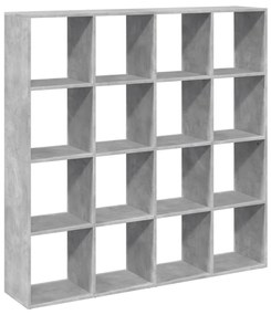 betonszürke szerelt fa könyvszekrény 137,5 x 29 x 137,5 cm