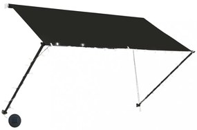 feltekerhető antracitszürke napellenző LED-del 250 x 150 cm