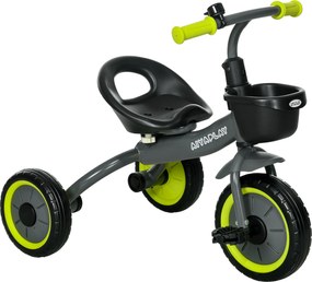 AIYAPLAY Gyerek Háromkerekű Kerékpár 2-5 Éves Gyermekeknek Állítható Üléssel, Kosárral, Csengettyűvel, Pedálokkal és 3 Kerekével - 25 kg Terhelhetőség
