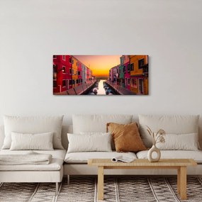 Kép - Naplemente, Burano sziget, Velence, Olaszország (120x50 cm)