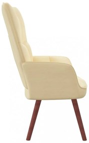 krémfehér bársony pihenőfotel