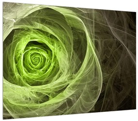 Absztrakt kép zöld rózsa (70x50 cm)