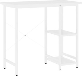 vidaXL fehér MDF és fém számítógépasztal 80 x 40 x 72 cm
