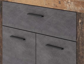 LUNA2 GARDEROBA KOMODA 2D1S OLD STYLE DARK/MATERA