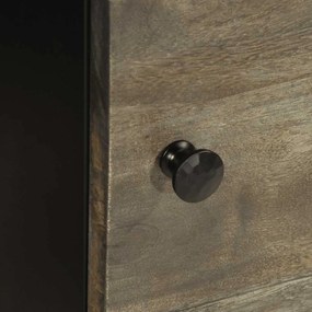 2 db világosszürke tömör mangófa éjjeliszekrény 40 x 33 x 46 cm