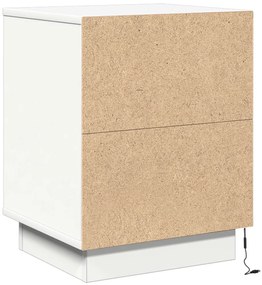 Éjjeli Szekrények LED Fényekkel 2 db Fehér 39x34,5x50 cm