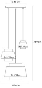 Lucide 21435/13/38 - Csillár zsinóron TRIBUTE 3xE27/40W/230V krémes