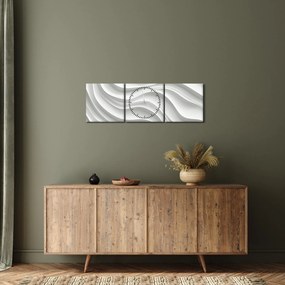 Kép - 3D fehér hullámok (órával) (90x30 cm)