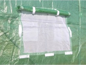 Kerti fóliás üvegház szilárd ajtókkal, 400 x 250 x 200 cm