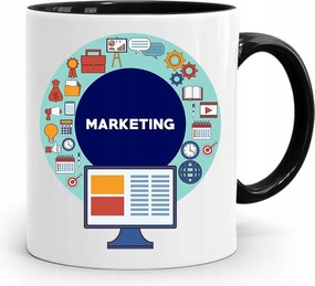 Marketingeseknek Marketing Bögre Fekete Ajándék fényképes nyomtatással