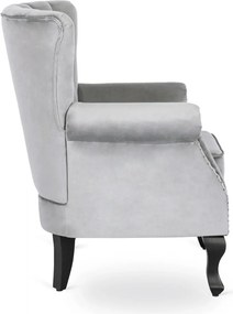Fotel szürke bársony kárpittal – MALLO