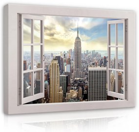 Vászonkép, Kilátás az ablakból, New York, 60x40 cm méretben