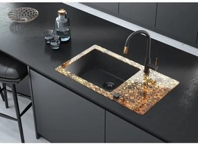 Deante BCA_B64M - Mosogató csaptelep ASTER fekete/sárgaréz