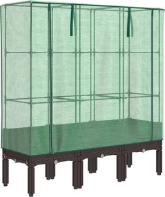 vidaXL rattan megjelenésű magaságyás melegháztakaróval 120x40x140 cm