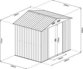 Avenberg Kerti ház szerszámokra 2.4 x 2.4 m BARNA SD-X0808-H170