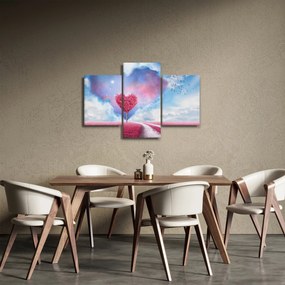 Kép - Rózsaszín szív fa (90x60 cm)