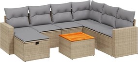vidaXL 8 részes vegyes bézs polyrattan kerti ülőgarnitúra párnákkal