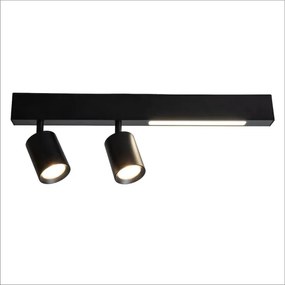 LED Spotlámpa MAGNET LED/5W/230V + 2xGU10/60W 3000/4000K fekete