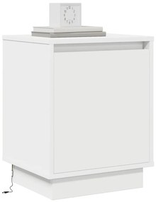 Éjjeli asztal LED világítással Fehér 39x34,5x50 cm