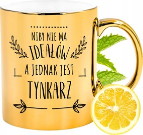 Prémium Arany Csillogó Bögre Vakoló Ajándék Nyomtatott Fotóval