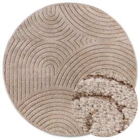 Szürkésbarna kerek szőnyeg ø 200 cm Panglao New York Taupe – Elle Decoration