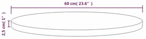 tömör fenyőfa asztallap Ø60 x 2,5 cm