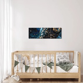 Kép - Tintacseppek (órával) (90x30 cm)